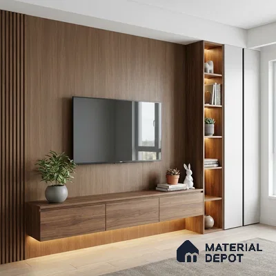 Wooden Look LM 19185 Est. White Pinus 8 ft x 4 ft Texture Finish Decorative Laminate - 1 mm | Suitable for TV Unit, Wardrobe, Kitchen Cabinets