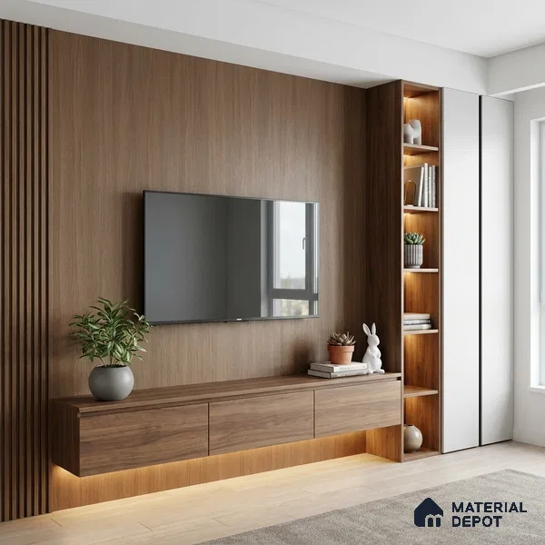 Wooden Look LM 19185 Est. White Pinus 8 ft x 4 ft Texture Finish Decorative Laminate - 1 mm | Suitable for TV Unit, Wardrobe, Kitchen Cabinets