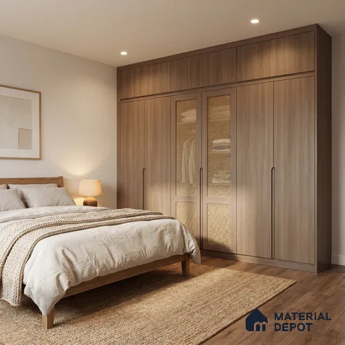 Wooden Look LM 19185 Est. White Pinus 8 ft x 4 ft Texture Finish Decorative Laminate - 1 mm | Suitable for TV Unit, Wardrobe, Kitchen Cabinets