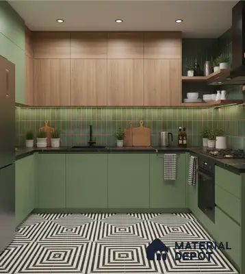 Solid Colors Look LM 19236 Moss Green 8 ft x 4 ft Matte Finish Decorative Laminate - 1 mm | Suitable for Living Room, Kitchen, Office