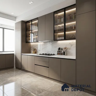 Solid Colors Look LM 19241 Coffee Foam 8 ft x 4 ft Matte Finish Decorative Laminate - 1 mm | Suitable for Living Room, Kitchen, Office