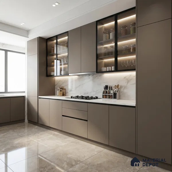 Solid Colors Look LM 19241 Coffee Foam 8 ft x 4 ft Matte Finish Decorative Laminate - 1 mm | Suitable for Living Room, Kitchen, Office
