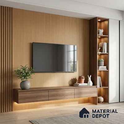 Wooden Look LM 19272 Tropical Oak 8 ft x 4 ft Texture Finish Decorative Laminate - 1 mm | Suitable for TV Unit, Wardrobe, Kitchen Cabinets