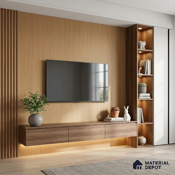 Wooden Look LM 19272 Tropical Oak 8 ft x 4 ft Texture Finish Decorative Laminate - 1 mm | Suitable for TV Unit, Wardrobe, Kitchen Cabinets