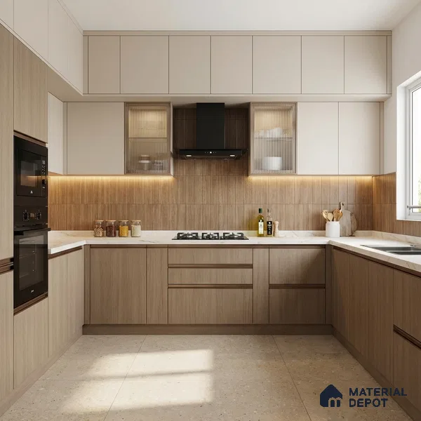 Wooden Look LM 19273 White Oak 8 ft x 4 ft Texture Finish Decorative Laminate - 1 mm | Suitable for TV Unit, Wardrobe, Kitchen Cabinets