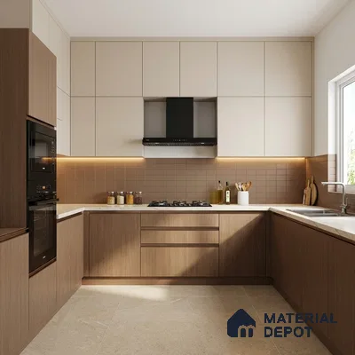 Wooden Look LM 19283 Est. White Pinus 8 ft x 4 ft Suede Finish Decorative Laminate - 1 mm | Suitable for TV Unit, Wardrobe, Kitchen Cabinets