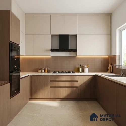 Wooden Look LM 19283 Est. White Pinus 8 ft x 4 ft Suede Finish Decorative Laminate - 1 mm | Suitable for TV Unit, Wardrobe, Kitchen Cabinets