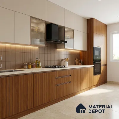 Wooden Look LM 19289 English Juglans 8 ft x 4 ft Texture Finish Decorative Laminate - 1 mm | Suitable for TV Unit, Wardrobe, Kitchen Cabinets
