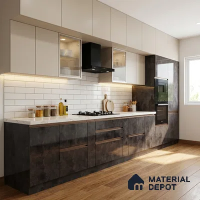 Wooden Look LM 19303 Greek Slate 1 8 ft x 4 ft Glossy Finish Decorative Laminate - 1 mm | Suitable for TV Unit, Wardrobe, Kitchen Cabinets