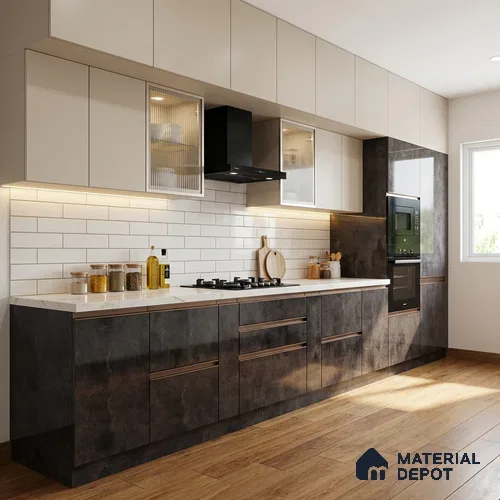 Wooden Look LM 19303 Greek Slate 1 8 ft x 4 ft Glossy Finish Decorative Laminate - 1 mm | Suitable for TV Unit, Wardrobe, Kitchen Cabinets