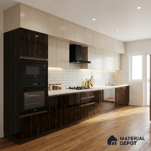 Wooden Look LM 19313 Glorious Walnut 8 ft x 4 ft Glossy Finish Decorative Laminate - 1 mm | Suitable for TV Unit, Wardrobe, Kitchen Cabinets
