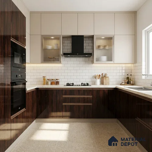 Wooden Look LM 19315 Australian Pine 8 ft x 4 ft Glossy Finish Decorative Laminate - 1 mm | Suitable for TV Unit, Wardrobe, Kitchen Cabinets
