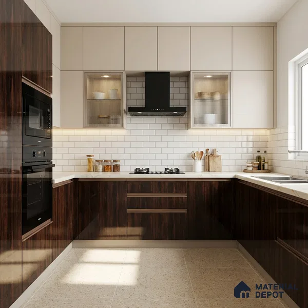 Wooden Look LM 19315 Australian Pine 8 ft x 4 ft Glossy Finish Decorative Laminate - 1 mm | Suitable for TV Unit, Wardrobe, Kitchen Cabinets