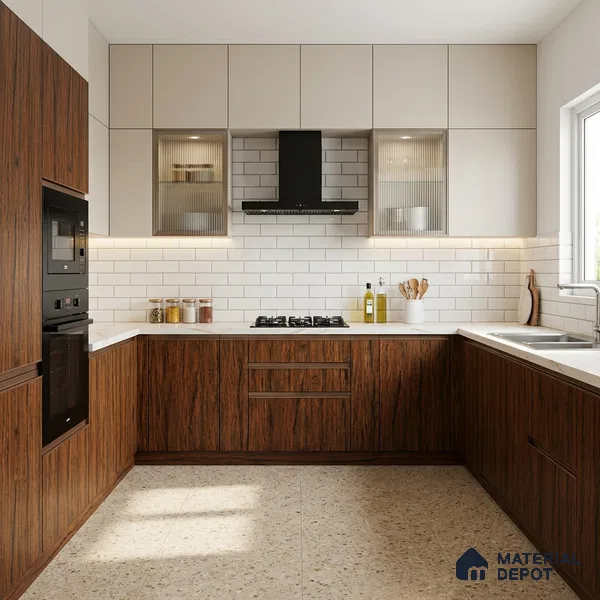 Wooden Look LM 19316 Tropical Wood 8 ft x 4 ft Texture Finish Decorative Laminate - 1 mm | Suitable for TV Unit, Wardrobe, Kitchen Cabinets