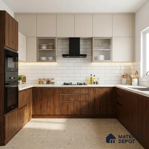 Wooden Look LM 19332 Tropical Wood 8 ft x 4 ft Texture Finish Decorative Laminate - 1 mm | Suitable for TV Unit, Wardrobe, Kitchen Cabinets