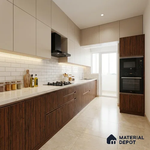 Wooden Look LM 19338 Tropical Wood 8 ft x 4 ft Texture Finish Decorative Laminate - 1 mm | Suitable for TV Unit, Wardrobe, Kitchen Cabinets