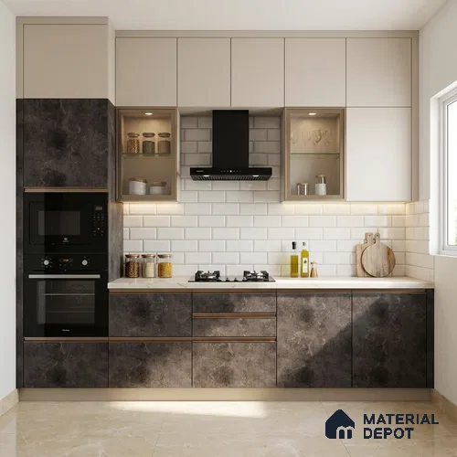 Wooden Look LM 19341 Greek Slate 1 8 ft x 4 ft Texture Finish Decorative Laminate - 1 mm | Suitable for TV Unit, Wardrobe, Kitchen Cabinets