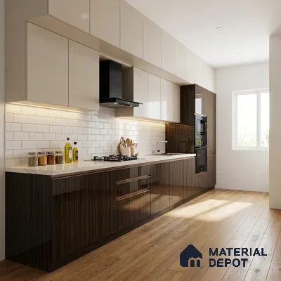 Wooden Look LM 19345 Marshal Mahogany 8 ft x 4 ft Glossy Finish Decorative Laminate - 1 mm | Suitable for TV Unit, Wardrobe, Kitchen Cabinets