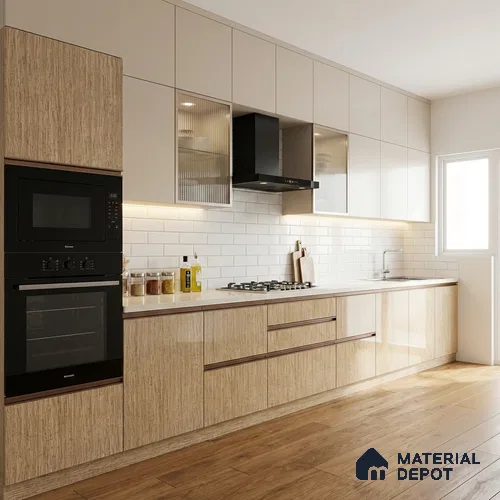 Wooden Look LM 19346 Mali Mahogany 8 ft x 4 ft Glossy Finish Decorative Laminate - 1 mm | Suitable for TV Unit, Wardrobe, Kitchen Cabinets