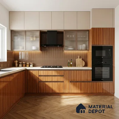 Wooden Look LM 19349 Waterloo Walnut 8 ft x 4 ft Glossy Finish Decorative Laminate - 1 mm | Suitable for TV Unit, Wardrobe, Kitchen Cabinets