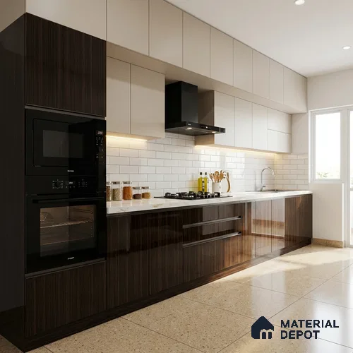 Wooden Look LM 19361 Tacna Teak 8 ft x 4 ft Glossy Finish Decorative Laminate - 1 mm | Suitable for TV Unit, Wardrobe, Kitchen Cabinets