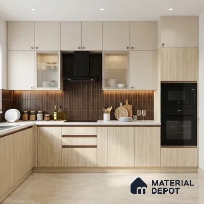 Wooden Look LM 19377 Baraki Walnut 8 ft x 4 ft Texture Finish Decorative Laminate - 1 mm | Suitable for TV Unit, Wardrobe, Kitchen Cabinets