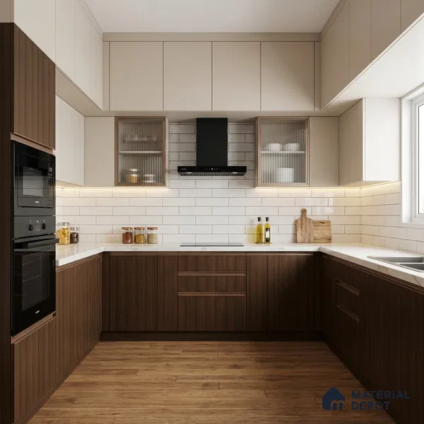 Wooden Look LM 19378 Wales Walnut 8 ft x 4 ft Texture Finish Decorative Laminate - 1 mm | Suitable for TV Unit, Wardrobe, Kitchen Cabinets