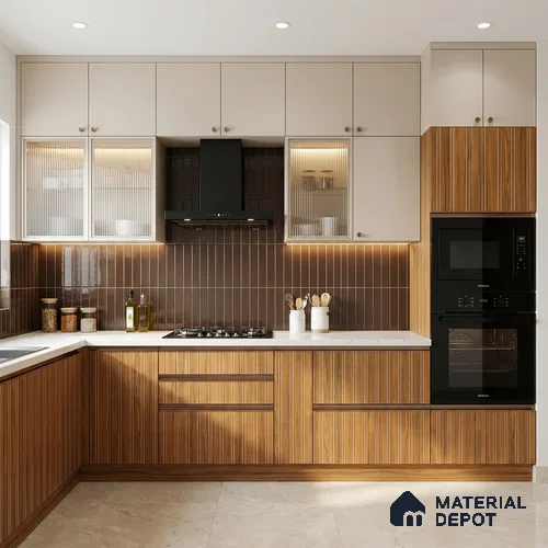 Wooden Look LM 19380 Apple Wood Uk 8 ft x 4 ft Texture Finish Decorative Laminate - 1 mm | Suitable for TV Unit, Wardrobe, Kitchen Cabinets
