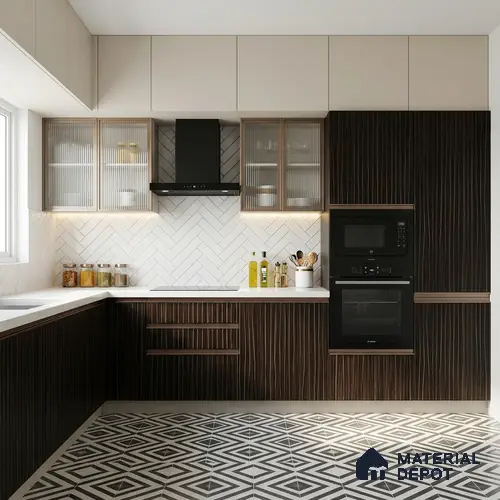 Wooden Look LM 19385 Tacna Teak 8 ft x 4 ft Texture Finish Decorative Laminate - 1 mm | Suitable for TV Unit, Wardrobe, Kitchen Cabinets