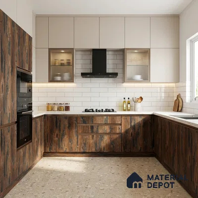 Wooden Look LM 19389 Brazil Wood 8 ft x 4 ft Texture Finish Decorative Laminate - 1 mm | Suitable for TV Unit, Wardrobe, Kitchen Cabinets