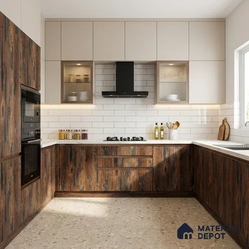 Wooden Look LM 19389 Brazil Wood 8 ft x 4 ft Texture Finish Decorative Laminate - 1 mm | Suitable for TV Unit, Wardrobe, Kitchen Cabinets