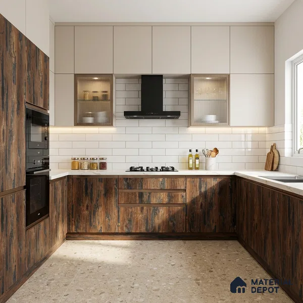 Wooden Look LM 19389 Brazil Wood 8 ft x 4 ft Texture Finish Decorative Laminate - 1 mm | Suitable for TV Unit, Wardrobe, Kitchen Cabinets