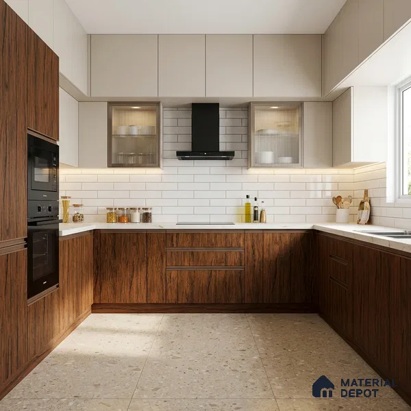 Wooden Look LM 19394 Tropical Wood 8 ft x 4 ft Suede Finish Decorative Laminate - 1 mm | Suitable for TV Unit, Wardrobe, Kitchen Cabinets