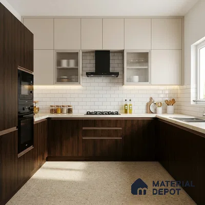 Wooden Look LM 19399 Catania Chestnut 8 ft x 4 ft Suede Finish Decorative Laminate - 1 mm | Suitable for TV Unit, Wardrobe, Kitchen Cabinets