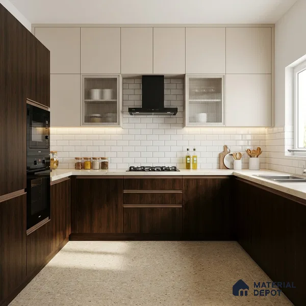 Wooden Look LM 19399 Catania Chestnut 8 ft x 4 ft Suede Finish Decorative Laminate - 1 mm | Suitable for TV Unit, Wardrobe, Kitchen Cabinets