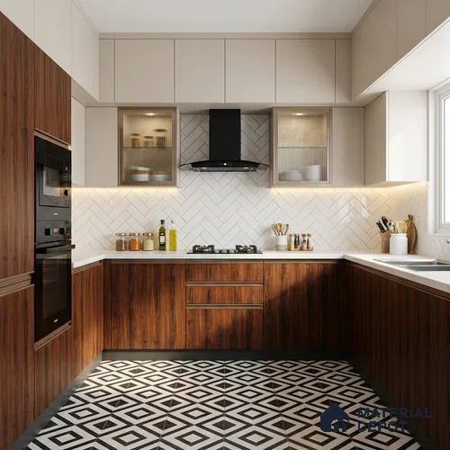 Wooden Look LM 19400 Caen Chestnut 8 ft x 4 ft Suede Finish Decorative Laminate - 1 mm | Suitable for TV Unit, Wardrobe, Kitchen Cabinets