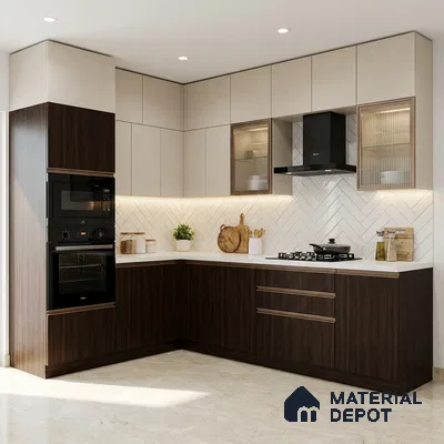 Wooden Look LM 19409 Walsall Walnut 8 ft x 4 ft Suede Finish Decorative Laminate - 1 mm | Suitable for TV Unit, Wardrobe, Kitchen Cabinets