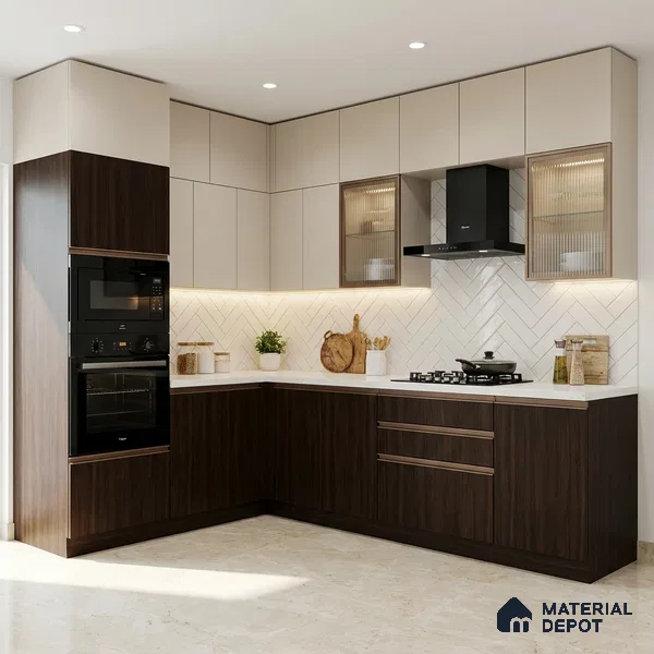 Wooden Look LM 19409 Walsall Walnut 8 ft x 4 ft Suede Finish Decorative Laminate - 1 mm | Suitable for TV Unit, Wardrobe, Kitchen Cabinets