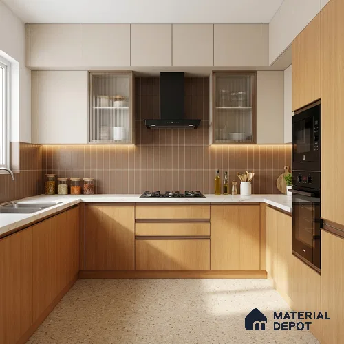 Wooden Look LM 19411 Basel Beech 8 ft x 4 ft Suede Finish Decorative Laminate - 1 mm | Suitable for TV Unit, Wardrobe, Kitchen Cabinets