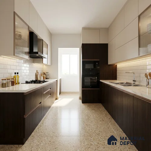 Wooden Look LM 19413 Brown Ipe 8 ft x 4 ft Suede Finish Decorative Laminate - 1 mm | Suitable for TV Unit, Wardrobe, Kitchen Cabinets
