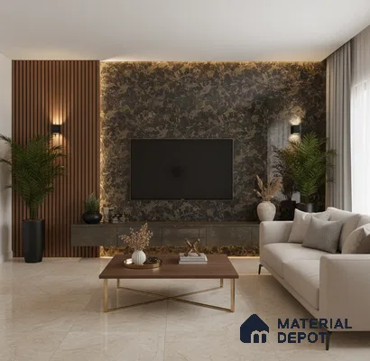 LM 19464 Prism Purity Seraphinite Texture Finish 8 ft x 4 ft Decorative Laminate - 1 mm | Suitable for TV Unit, Wardrobe, Kitchen Cabinets