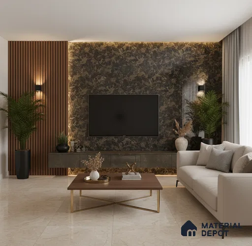 LM 19464 Prism Purity Seraphinite Texture Finish 8 ft x 4 ft Decorative Laminate - 1 mm | Suitable for TV Unit, Wardrobe, Kitchen Cabinets