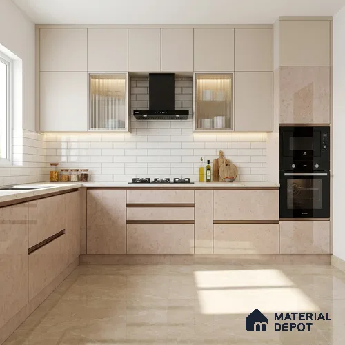 Wooden Look LM 19466 B Canadian Wave Wood High Gloss Finish 8 ft x 4 ft Decorative Laminate - 1 mm | Suitable for TV Unit, Wardrobe, Kitchen Cabinets