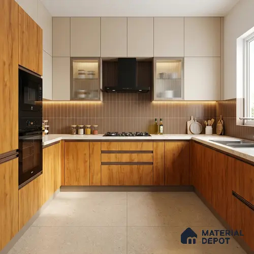Wooden Look LM 19480 B Exotic Walnut Dripped Wood Texture Finish 8 ft x 4 ft Decorative Laminate - 1 mm | Suitable for TV Unit, Wardrobe, Kitchen Cabinets