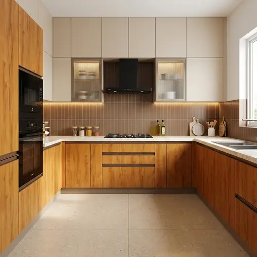 Wooden Look LM 19480 B Exotic Walnut Dripped Wood Texture Finish 8 ft x 4 ft Decorative Laminate - 1 mm | Suitable for TV Unit, Wardrobe, Kitchen Cabinets