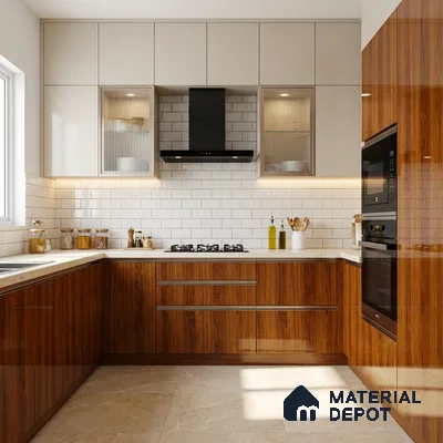 Wooden Look LM 19493 H Wyoming Maple Wood High Gloss Finish 8 ft x 4 ft Decorative Laminate - 1 mm | Suitable for TV Unit, Wardrobe, Kitchen Cabinets