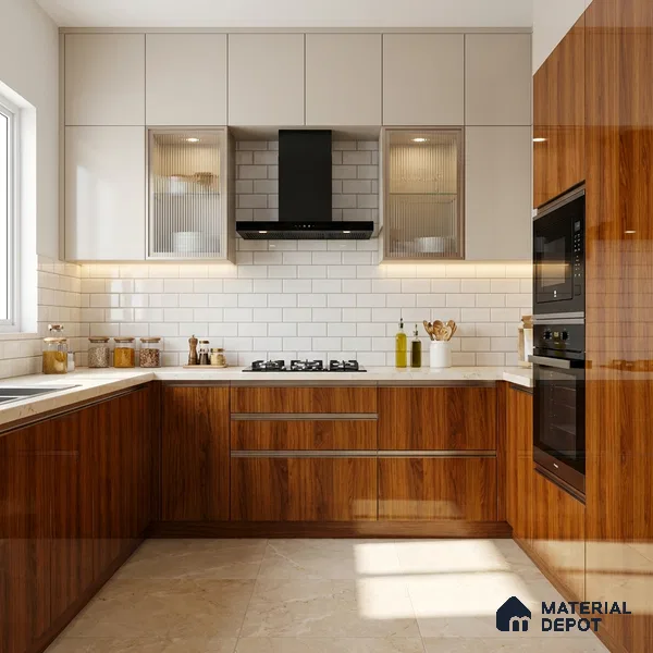 Wooden Look LM 19493 H Wyoming Maple Wood High Gloss Finish 8 ft x 4 ft Decorative Laminate - 1 mm | Suitable for TV Unit, Wardrobe, Kitchen Cabinets