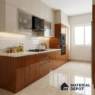 Wooden Look LM 19501 E Artisan Oak Wood High Gloss Finish 8 ft x 4 ft Decorative Laminate - 1 mm | Suitable for TV Unit, Wardrobe, Kitchen Cabinets
