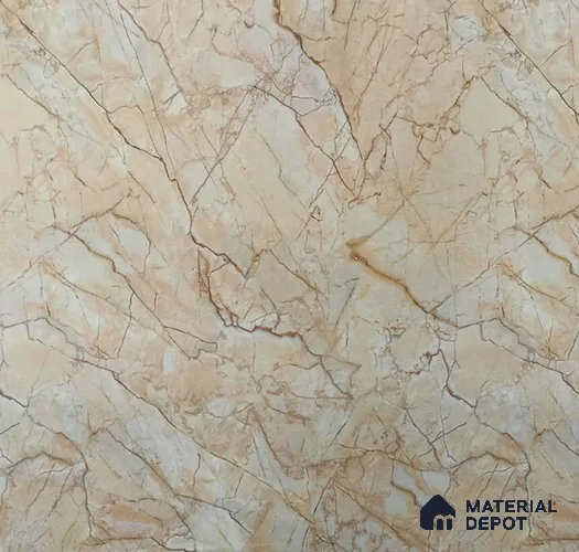 Beige Marble Look UPVC High Gloss Finish UV Marble Polygranite Sheets 8 ft x 4 ft | LM 19541 - 3 mm