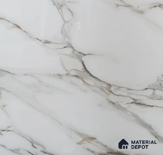 White Marble Look UPVC High Gloss Finish UV Marble Polygranite Sheets 8 ft x 4 ft | LM 19545 - 3 mm